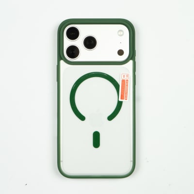 CARCASA MAGSAFE TRASPARENTE REFORZADA IPHONE 17 PRO VERDE