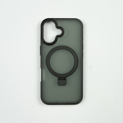 CARCASA MATE NEGRO CON SOPORTE METALICO MAGSAFE IPHONE 17
