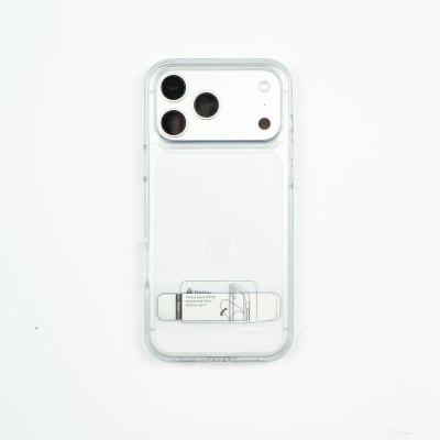 TRASPARENTE REFORZADA + SOPORTE METALICO IPHONE 17 PRO