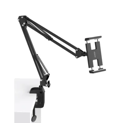 SOPORTE UNIVERSAL ESCRITORIO TIPO BRAZO PARA CELULAR/TABLET (4/12.9) METAL+ABS NEGRO (LP142)