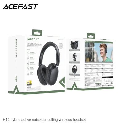 AURICULARES NEGRO INALAMBRICOS CON CANCELACION DE RUIDO (H12)