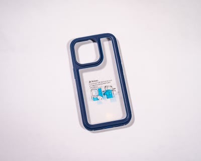 TRANSPARENTE + BORDE COLOR REFORZADA AZUL IPHONE 14 PRO