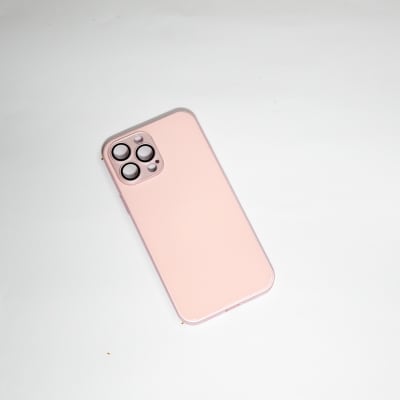 CARCASA VIDRIO 9D Y PROTECTOR CÁMARA - ROSADO IPHONE 13 PRO MAX