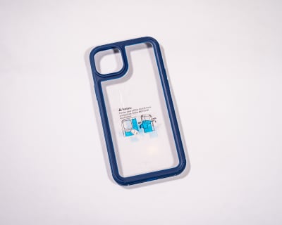 TRANSPARENTE + BORDE COLOR REFORZADA AZUL IPHONE 14 PLUS