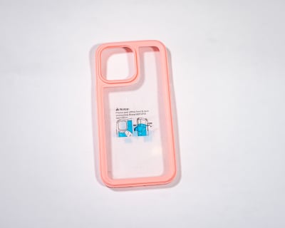 TRANSPARENTE + BORDE COLOR REFORZADA ROSADO IPHONE 14 PRO MAX