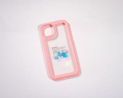TRANSPARENTE + BORDE COLOR REFORZADA ROSADO IPHONE 14