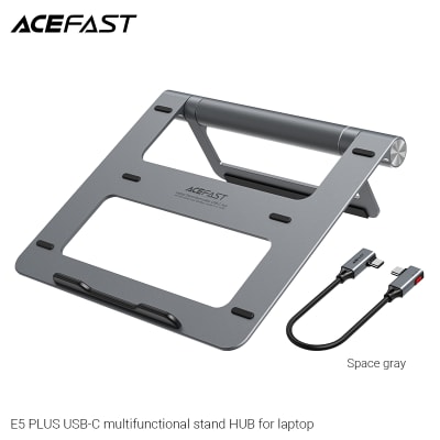 SOPORTE LAPTOP CON HUB USB-C MULTIFUNCION (E5 PLUS)
