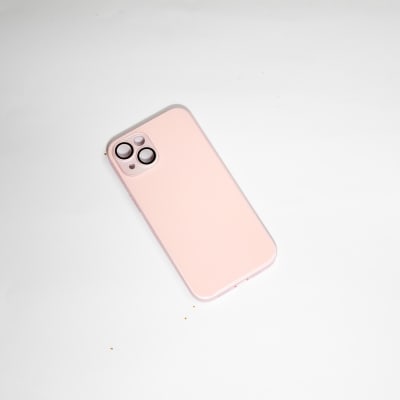 CARCASA VIDRIO 9D Y PROTECTOR CÁMARA - ROSADO IPHONE 14