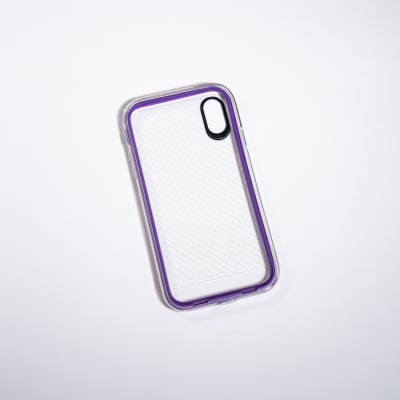 ANIGMA ANTIGOLPE BORDE INTERCAMBIABLE MORADO Y NEGRO IPHONE XR