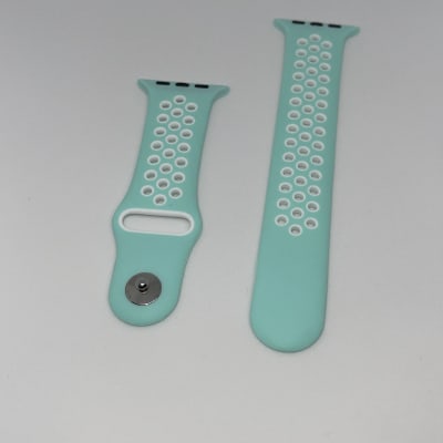 CORREA DEPORTIVA SILICONA 38-40-41MM VERDE AGUA Y BLANCO