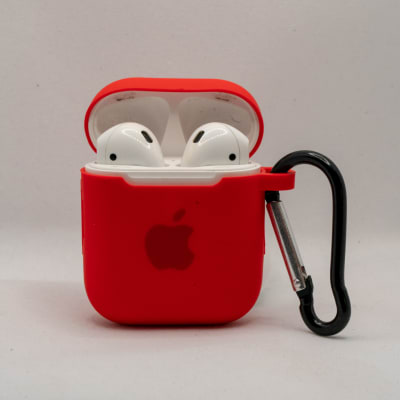 FUNDA SILICONA AIRPODS 1ER Y 2DA ROJO