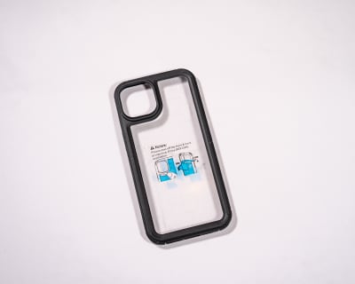 TRANSPARENTE + BORDE COLOR REFORZADA NEGRO IPHONE 14