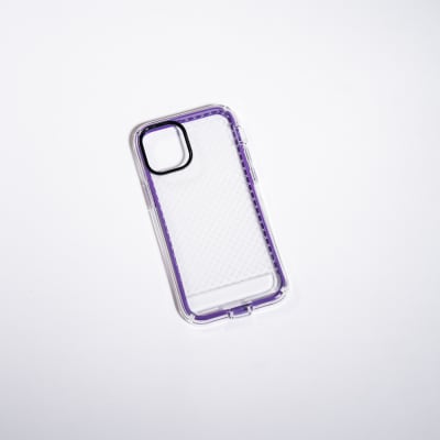 ANIGMA ANTIGOLPE BORDE INTERCAMBIABLE MORADO Y NEGRO IPHONE 12 MINI