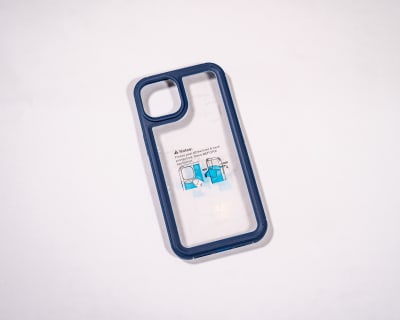 TRANSPARENTE + BORDE COLOR REFORZADA AZUL IPHONE 14
