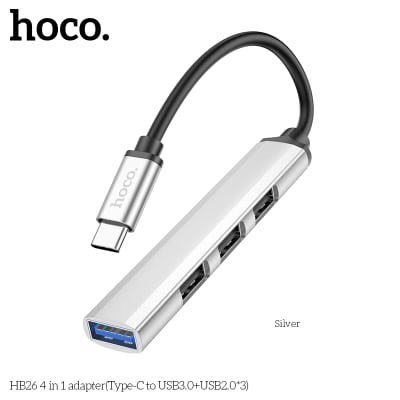 HUB USB-C 4 en 1 (USB-A3.0+USB-A2.0*3) HB26-C