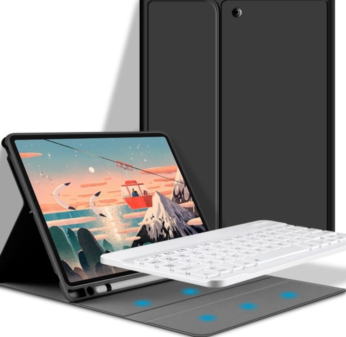 CARCASA IPAD CON TECLADO, CON LUZ  Y TOUCHPAD NEGRO IPAD PRO 112