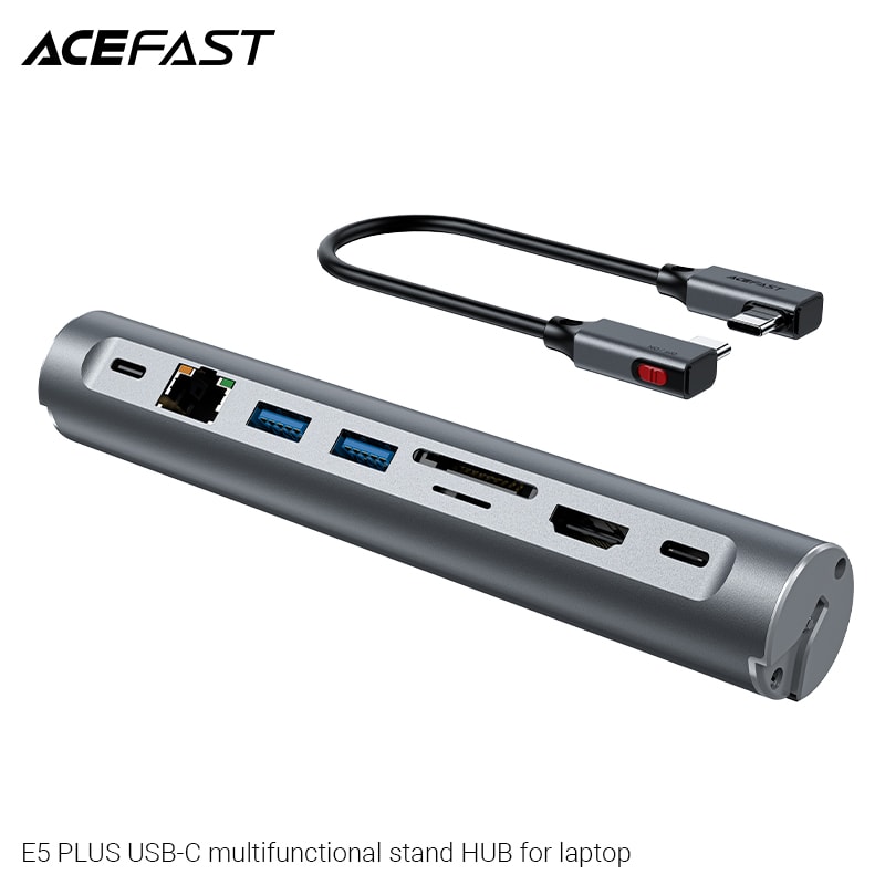 SOPORTE LAPTOP CON HUB USB-C MULTIFUNCION (E5 PLUS)1