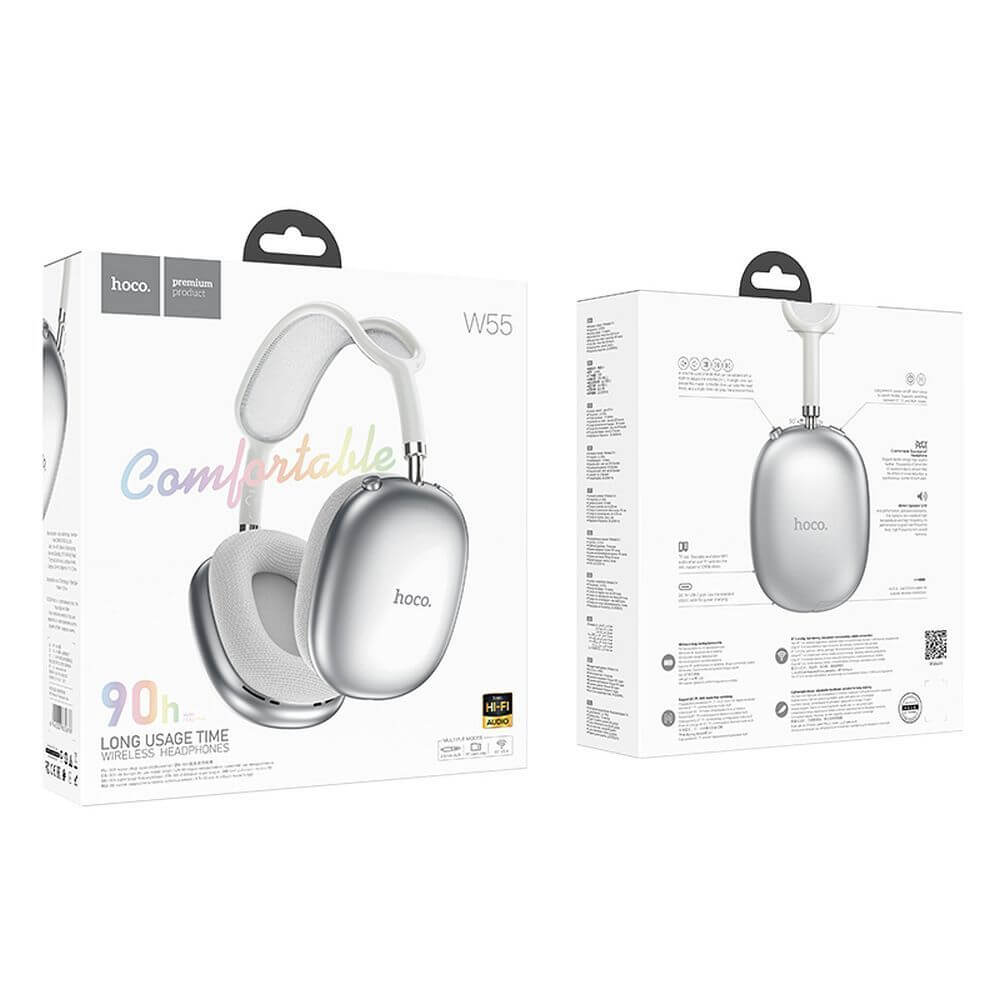 AUDIFONOS HOCO PLATEADO W55 (90 HORAS)2