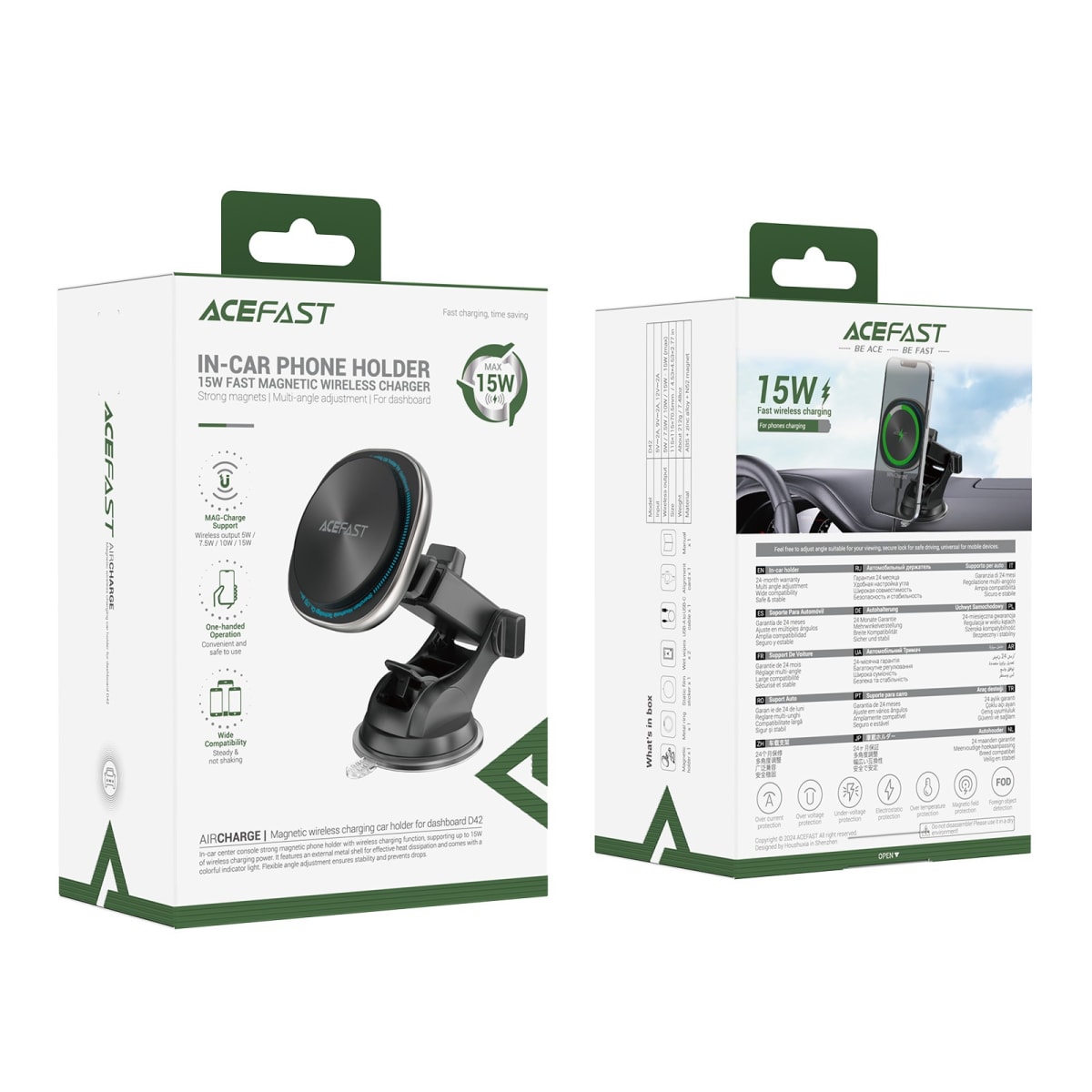 SOPORTE MAGSAFE CON CARGA INALAMBRICA, PARA VEHICULOS CON VENTOSA PARA VENTANAS (D42)1