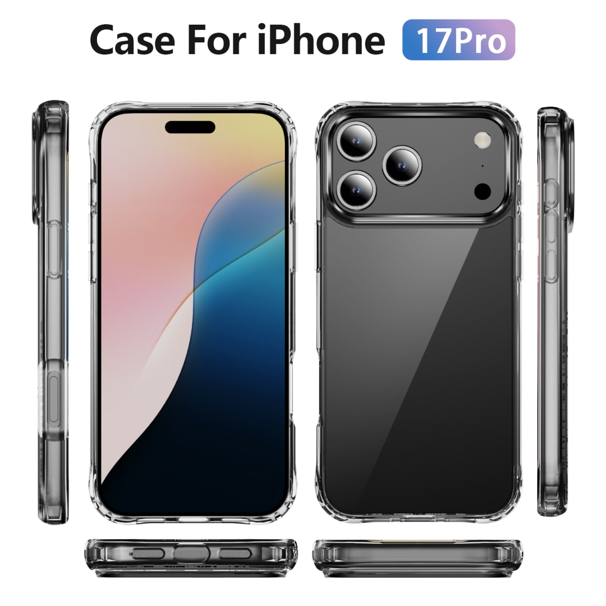 CARCASA TRASPARENTE REFORZADA IPHONE 17 PRO9
