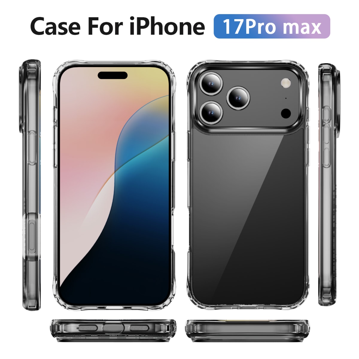 CARCASA TRASPARENTE REFORZADA IPHONE 17 PRO MAX9