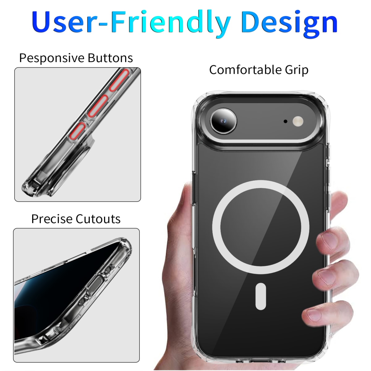 CARCASA TRANSPARENTE MAGSAFE REFORZADA IPHONE 17 AIR10