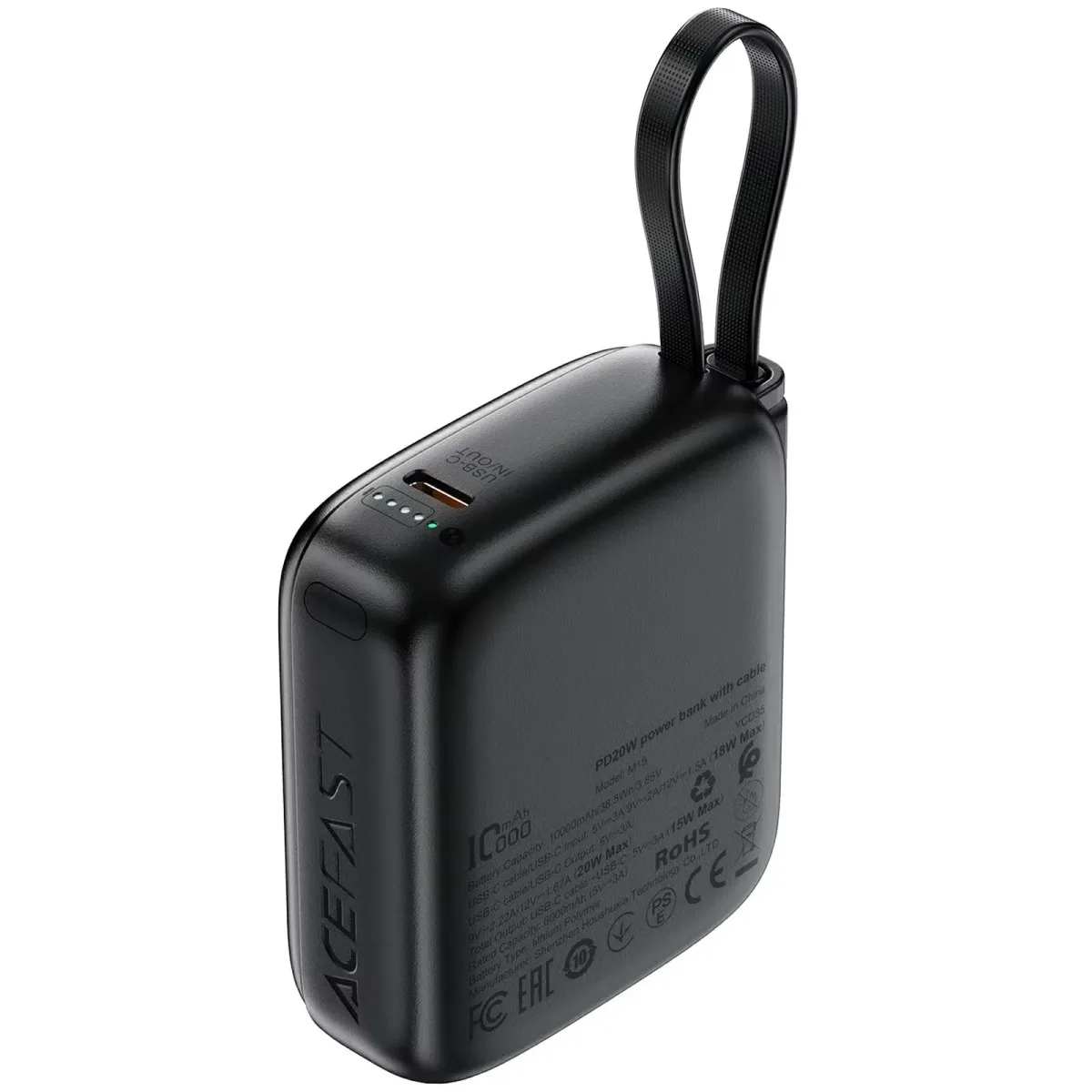 POWER BANK 10.000 MAH CON ENTRADA USB-C Y CABLE USB-C (M15)3