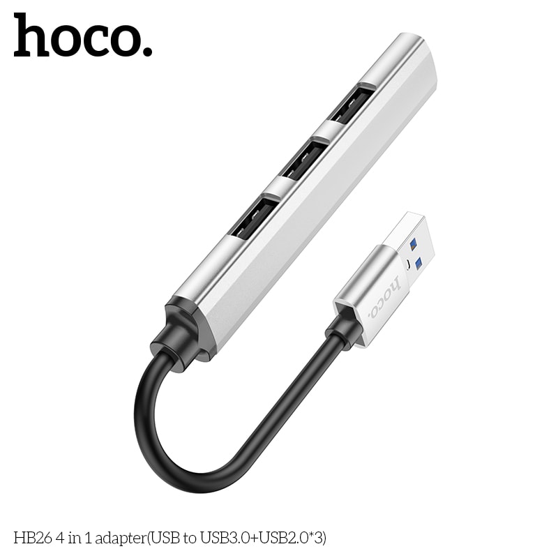 HUB USB-A 4 en 1 (USB-A3.0+USB-A2.0*3 ) HB26-A1