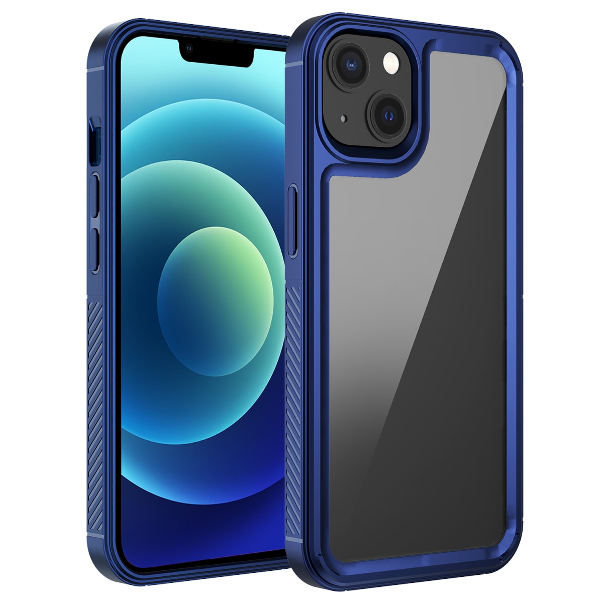 TRANSPARENTE + BORDE COLOR REFORZADA AZUL IPHONE 14 PLUS4