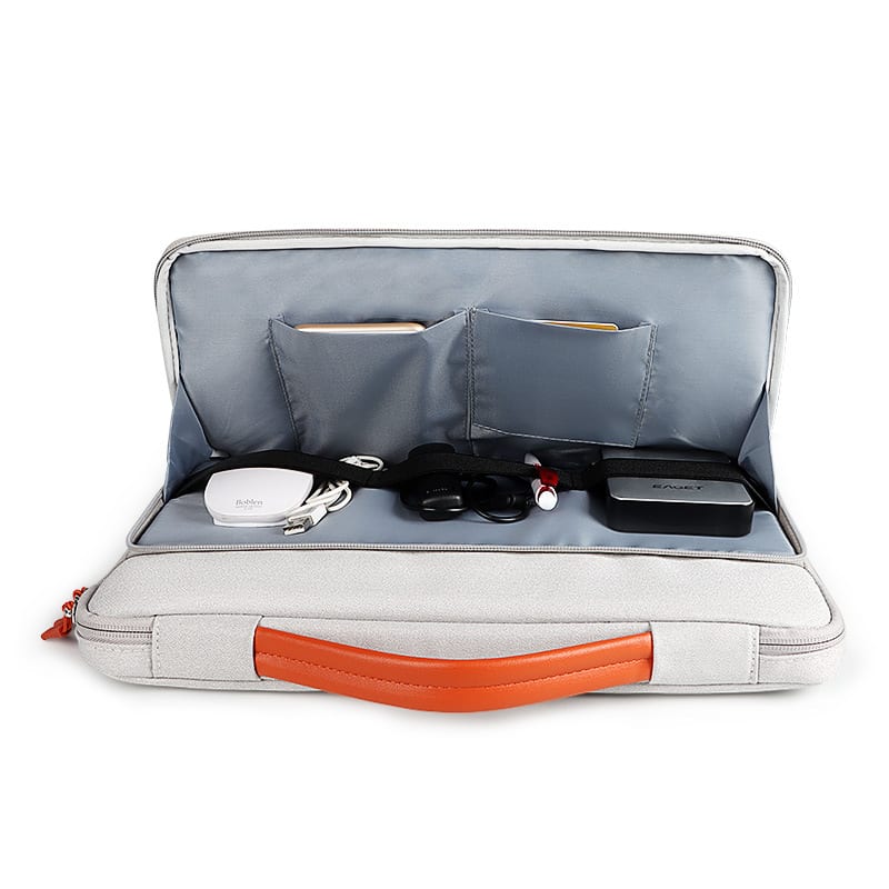 BOLSO PARA MACBOOK ACOLCHADO, ANTIGOLPE CON COMPARTIMIENTO GRIS CLARO 13,3