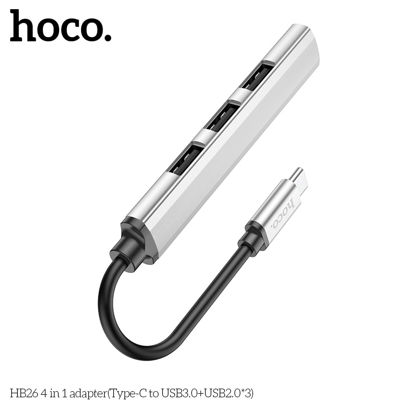 HUB USB-C 4 en 1 (USB-A3.0+USB-A2.0*3) HB26-C1