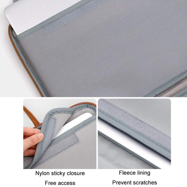 BOLSO PARA MACBOOK DE CUERO CON COMPARTIMIENTOS INTERNO GRIS OSCURO 15