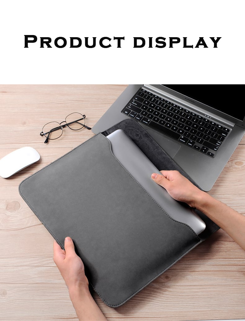ESTUCHE DE CUERO PARA MACBOOK GRIS OSCURO 15.4