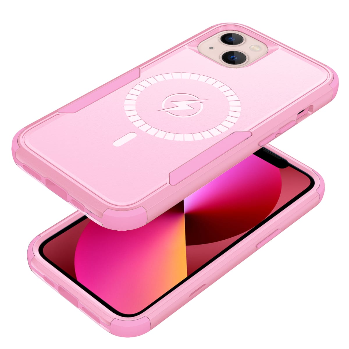 ANTIGOLPES 2 MAGSAFE ALTA PROTECCION ROSADO IPHONE 146