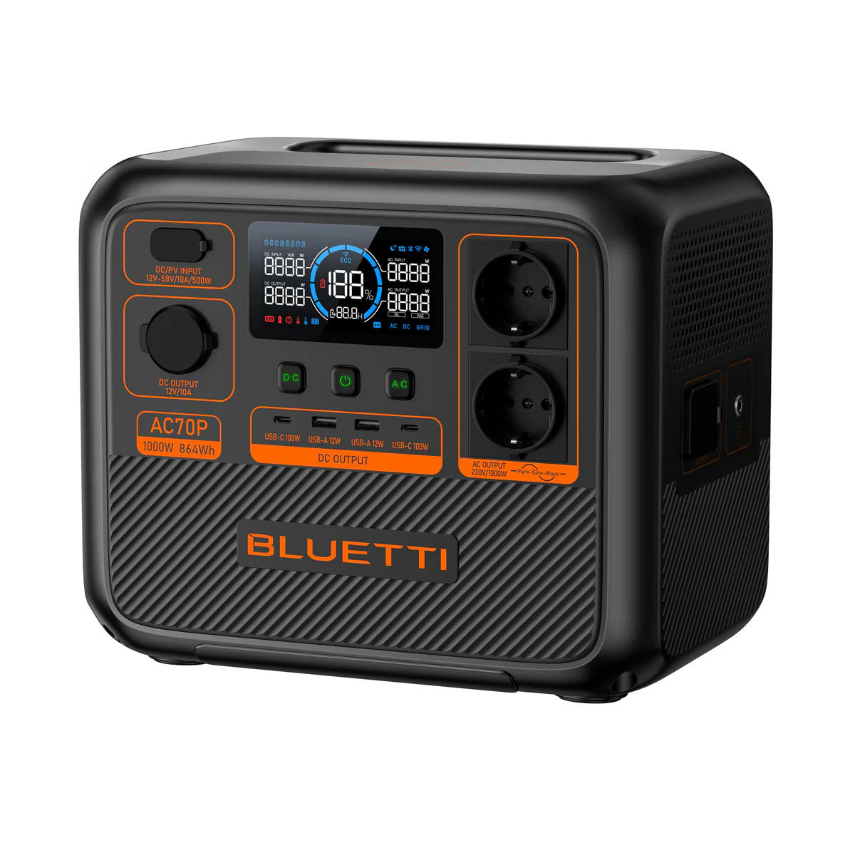 BLUETTI AC70P | Banco de batería recargable | 1000W - 864Wh | CHILE14