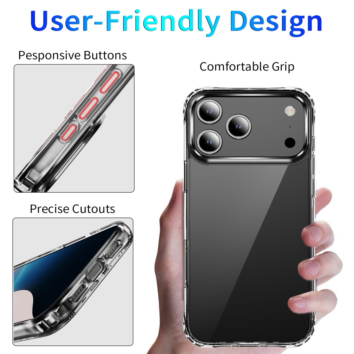 CARCASA TRASPARENTE REFORZADA IPHONE 17 PRO MAX6