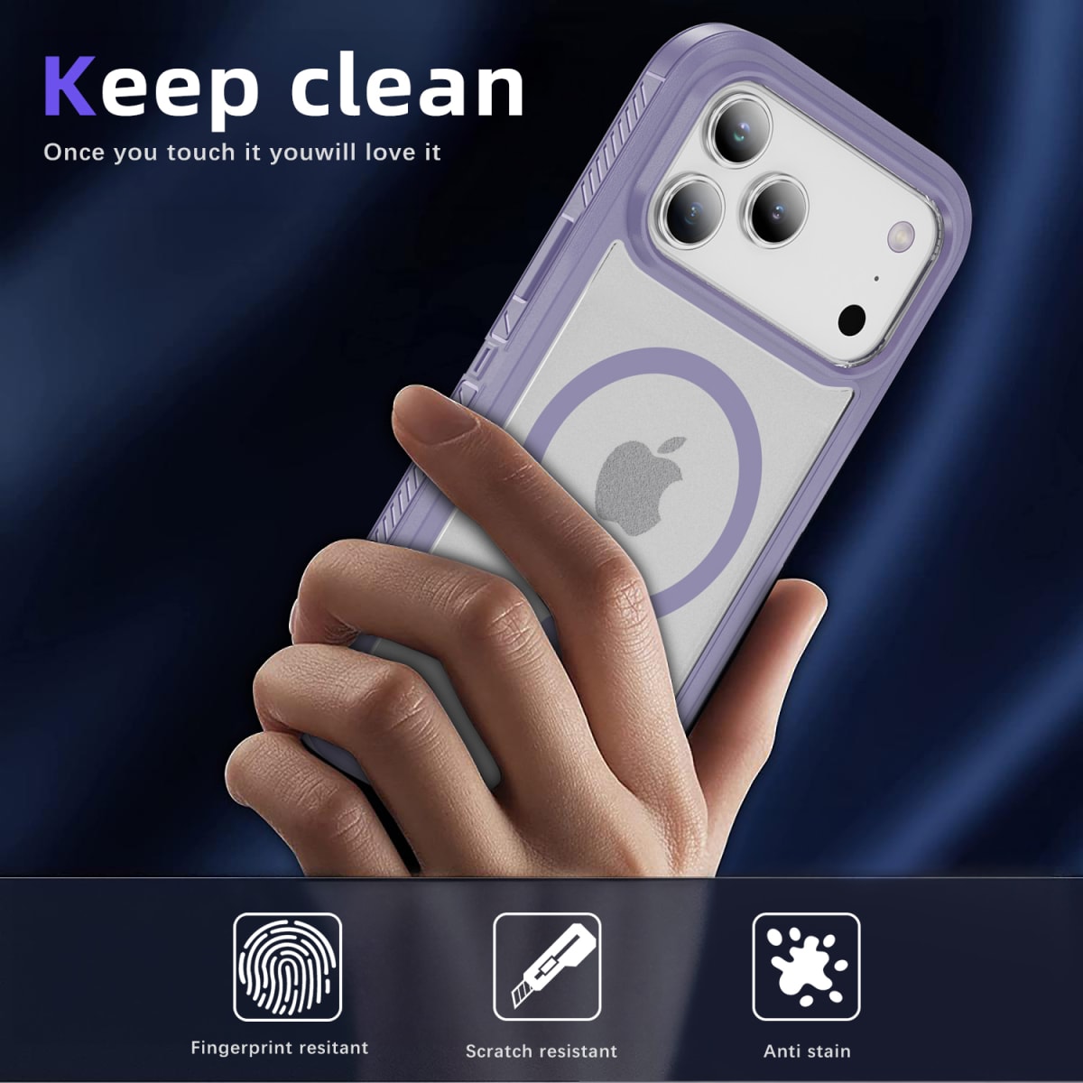 CARCASA ANTIGOLPES MAGSAFE IPHONE 17 AIR BORDE LILA2