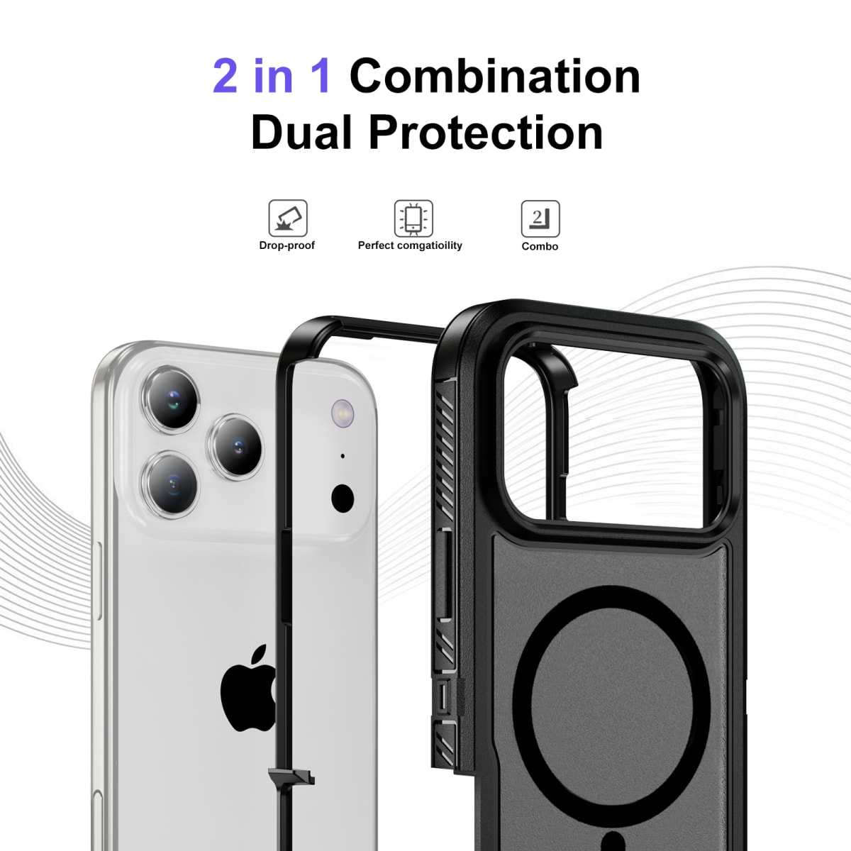 CARCASA ANTIGOLPES MAGSAFE IPHONE 17 PRO MAX NEGRO2