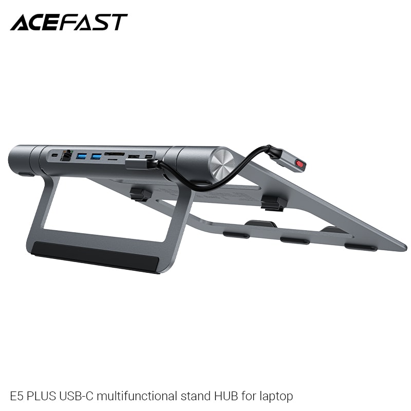 SOPORTE LAPTOP CON HUB USB-C MULTIFUNCION (E5 PLUS)2