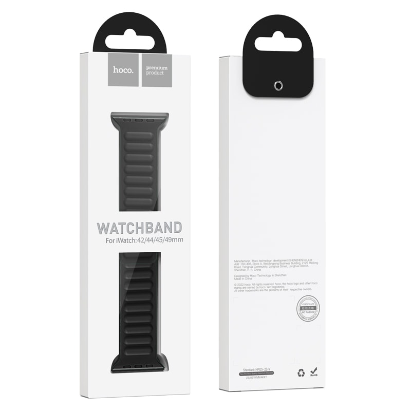 CORREA SILICONA MAGNÉTICA SEGUNDA GENERACIÓN NEGRA 38/40/41MM (WA21)1