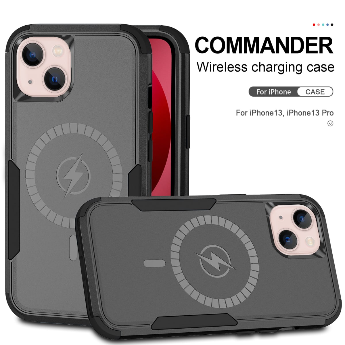 ANTIGOLPES 2 MAGSAFE ALTA PROTECCION NEGRO IPHONE 142