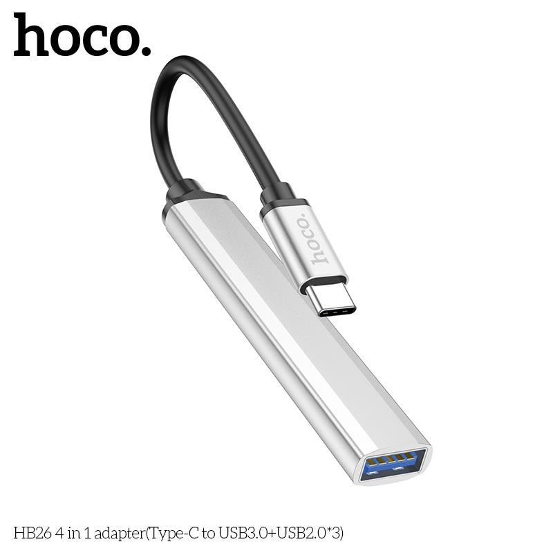 HUB USB-C 4 en 1 (USB-A3.0+USB-A2.0*3) HB26-C2