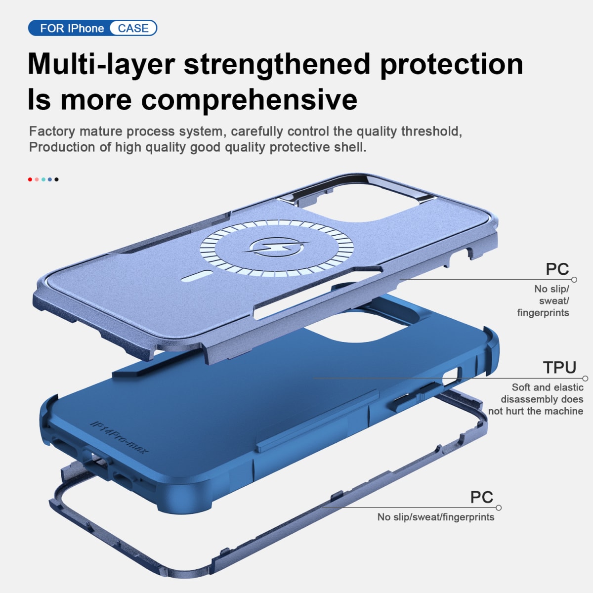 ANTIGOLPES 2 MAGSAFE ALTA PROTECCION AZUL IPHONE 14 PRO MAX8