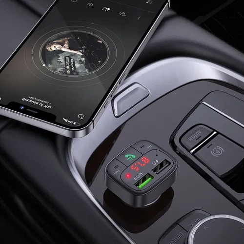 CARGADOR AUTO CON TRANSMISOR FM BLUETOOTH (E59) HOCO4