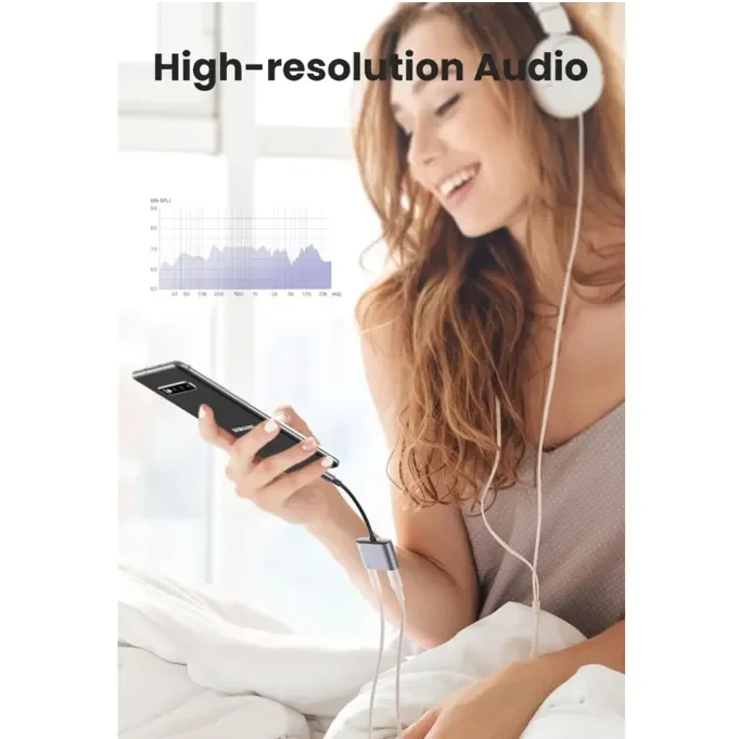 ADAPTADOR USB-C A 1 USB-C + 1 JACK 3.5MM // AUDIO+CARGA 3A MAX, 10CM GRIS (CM231)4
