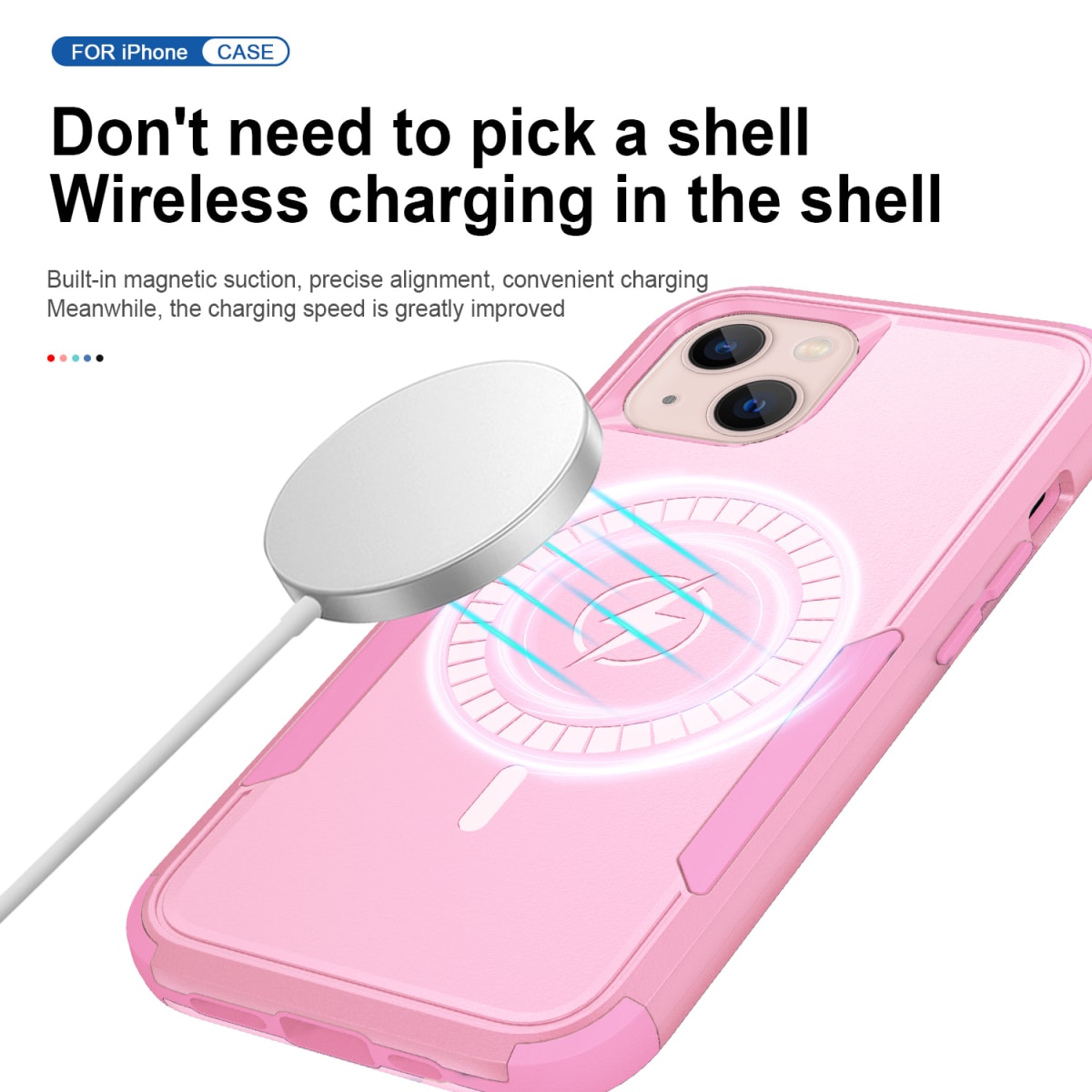ANTIGOLPES 2 MAGSAFE ALTA PROTECCION ROSADO IPHONE 148