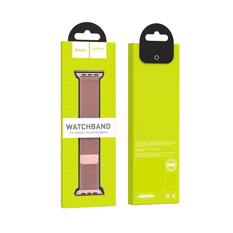 CORREA ACERO TIPO PULSERA CON IMÁN ORO ROSA 38/40/41MM (WA03)3