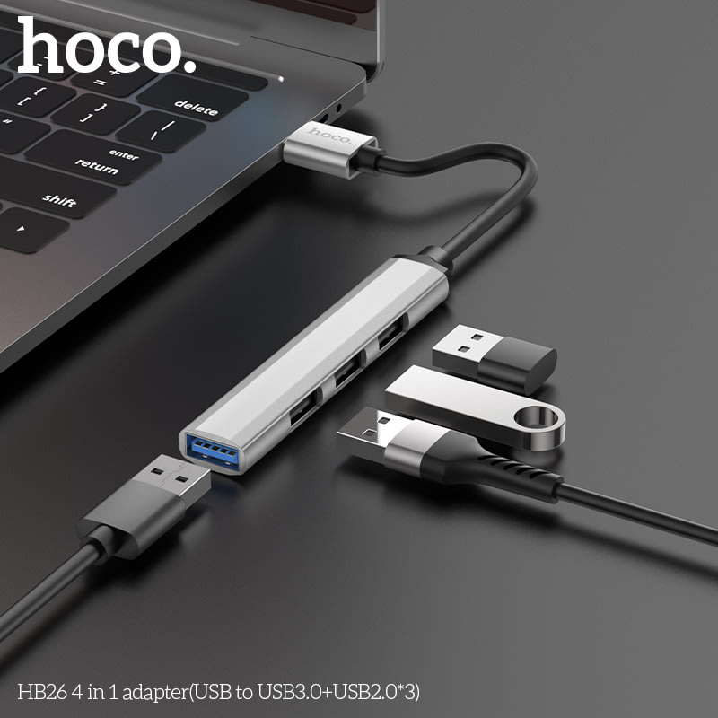 HUB USB-A 4 en 1 (USB-A3.0+USB-A2.0*3 ) HB26-A3