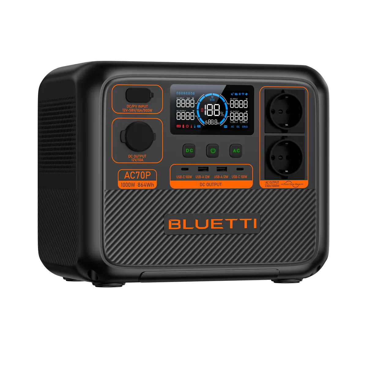 BLUETTI AC70P | Banco de batería recargable | 1000W - 864Wh | CHILE10
