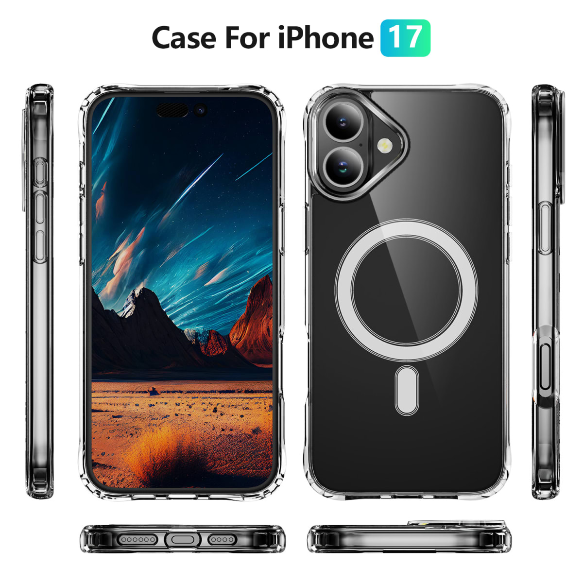 CARCASA TRANSPARENTE MAGSAFE REFORZADA IPHONE 172